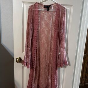 Polly & Esther Blush Lace Kimono